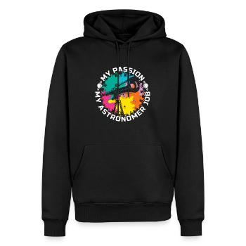 Astronomer My Passion My Astronomer Job Astrologer - Men’s Premium Organic Hoodie - black - Front - Nico (187cm)