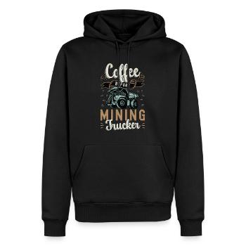Café de camionneur minier avant l’amateur de café de mineur - Sweat à capuche Premium bio Homme - noir - Devant - Nico (187cm)