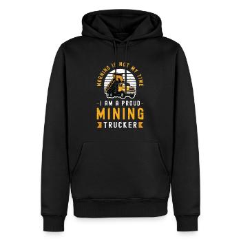 Mining Trucker Morning Is Not My Time Haul Truck - Männer Premium Bio Hoodie - Schwarz - Vorne - Nico (187cm)