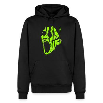 Der schreiende grüne Monster Mann - Männer Premium Bio Hoodie - Schwarz - Vorne - Nico (187cm)