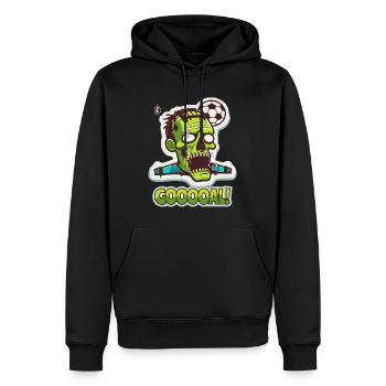 Zombie Fußball, Tor! - Männer Premium Bio Hoodie - Schwarz - Vorne - Nico (187cm)