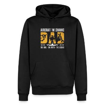 Aircraft Mechanic Dad The Idol Aviation Engineer - Men’s Premium Organic Hoodie - black - Front - Nico (187cm)