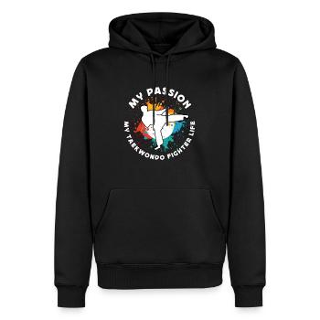 Taekwondo Ma passion Mes arts martiaux mixtes - Sweat à capuche Premium bio Homme - noir - Devant - Nico (187cm)