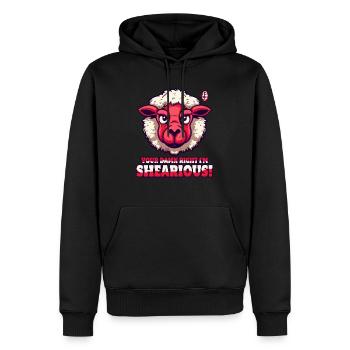 Klar, ich bin ein verdammt ernsthafter Schafskopf - Männer Premium Bio Hoodie - Schwarz - Vorne - Nico (187cm)