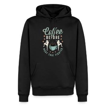Muay Thai Fighter Coffee Martial Arts Coffee Lover - Männer Premium Bio Hoodie - Schwarz - Vorne - Nico (187cm)