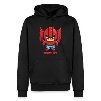 A strong child is an untamed angel - Men’s Premium Organic Hoodie - black - Front - Nico (187cm)