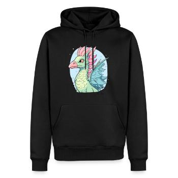 Un dragon aigle de dessin animé - Sweat à capuche Premium bio Homme - noir - Devant - Nico (187cm)