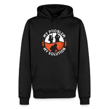 Soudeur Mon problème Ma solution Pictogramme Papa Maman - Sweat à capuche Premium bio Homme - noir - Devant - Nico (187cm)