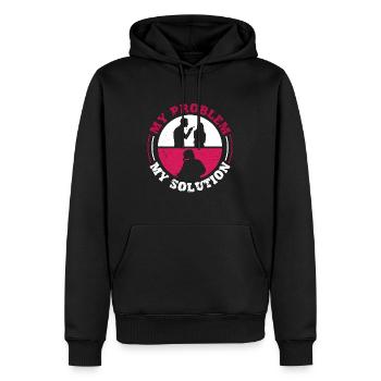 Soudeur Mon problème Ma solution Pictogramme Maman Papa - Sweat à capuche Premium bio Homme - noir - Devant - Nico (187cm)