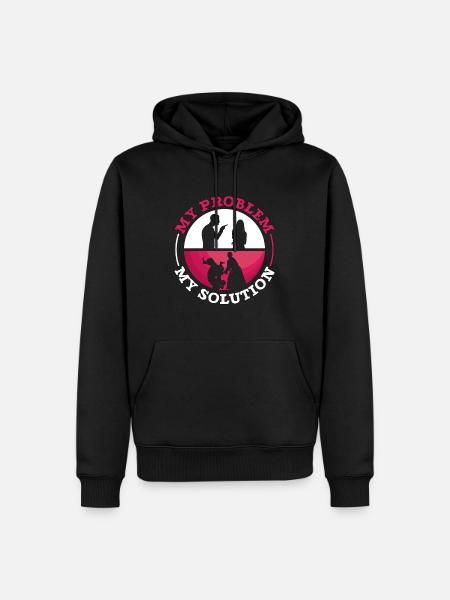 Aikido Fighter Mit problem Mit piktogram Mor Karate - Herre Premium økologisk hoodie - sort