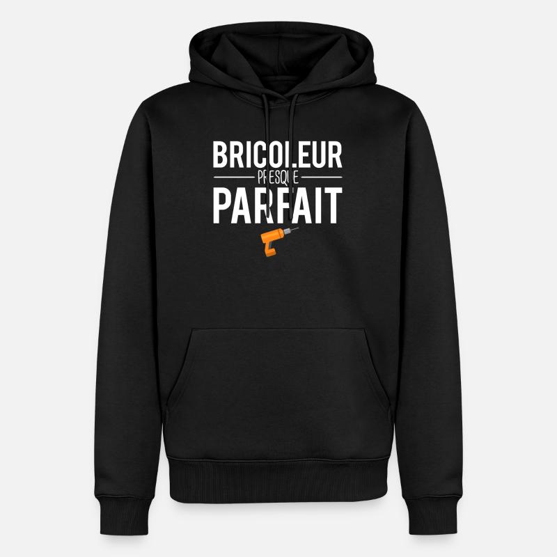 Bricoleur presque parfait cadeau papa bricoleur - Sweat à capuche Premium bio Homme - noir