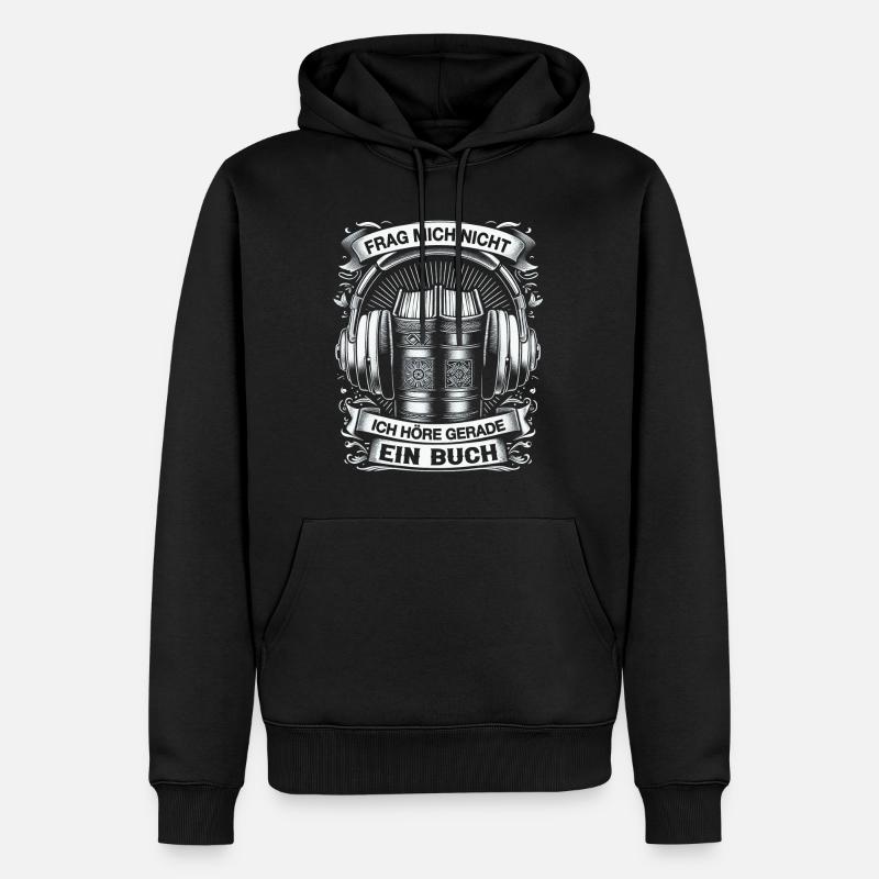 Livre audio - Sweat à capuche Premium bio Homme - noir
