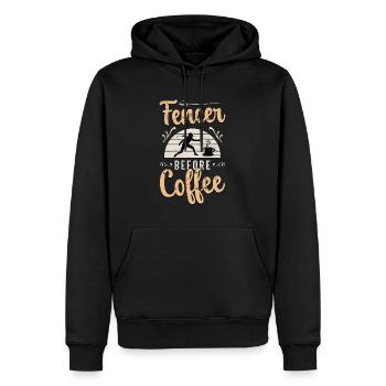 Escrimeur Avant Le Café Épée Combattant Amateur De Café - Sweat à capuche Premium bio Homme - noir - Devant - Nico (187cm)
