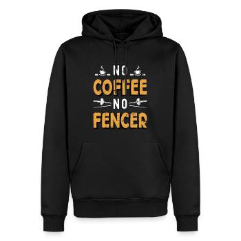 Escrimeur Pas De Café Pas D’escrimeur Épée Jouer Amateur De Café - Sweat à capuche Premium bio Homme - noir - Devant - Nico (187cm)