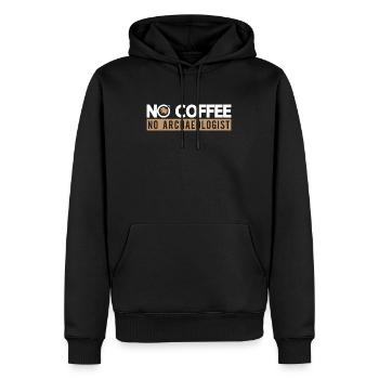 Archéologue Pas de café Pas d’archéologie Amateur de café - Sweat à capuche Premium bio Homme - noir - Devant - Nico (187cm)
