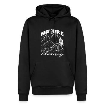 Camping campfire saying - Men’s Premium Organic Hoodie - black - Front - Nico (187cm)