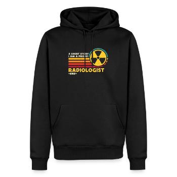 Radiologue Une petite histoire Je suis fier d’être un technicien en radiologie - Sweat à capuche Premium bio Homme - noir - Devant - Nico (187cm)
