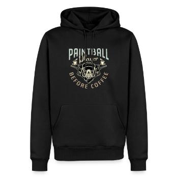 Paintball Player Before Paintballing Coffee Lover - Männer Premium Bio Hoodie - Schwarz - Vorne - Nico (187cm)