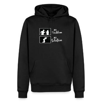 Paintball Player My Problem My Pictogram Mom Dad - Men’s Premium Organic Hoodie - black - Front - Nico (187cm)