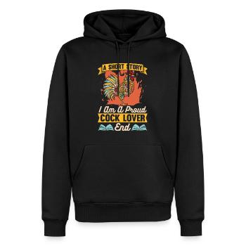 Cock Lover Une histoire courte Je suis un éleveur de poulailler - Sweat à capuche Premium bio Homme - noir - Devant - Nico (187cm)