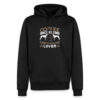 Greyhound Lover Coffee Dog Breed Coffee Lover - Männer Premium Bio Hoodie - Schwarz - Vorne - Nico (187cm)