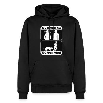Greyhound Lover My Problem My Pictogram Dad Mom - Men’s Premium Organic Hoodie - black - Front - Nico (187cm)