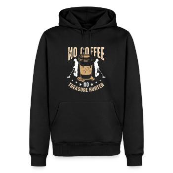 Chasseur de trésors Pas de détecteur de café amateur de café - Sweat à capuche Premium bio Homme - noir - Devant - Nico (187cm)