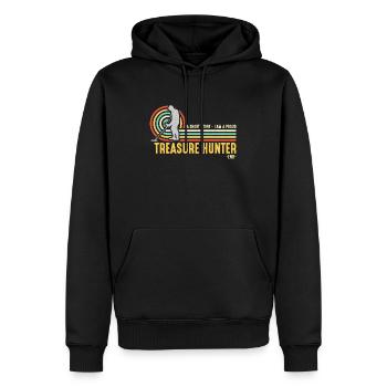Chasseur de trésors Une histoire courte Je suis un détectionniste - Sweat à capuche Premium bio Homme - noir - Devant - Nico (187cm)