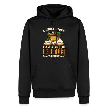 Amateur de régime végétalien Une histoire courte Je suis à base de plantes - Sweat à capuche Premium bio Homme - noir - Devant - Nico (187cm)