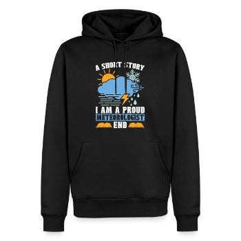 Météorologue Une histoire courte Je suis un chasseur de tempêtes - Sweat à capuche Premium bio Homme - noir - Devant - Nico (187cm)