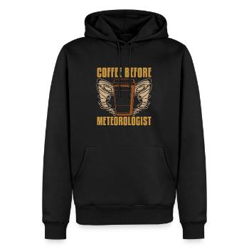 Météorologue Café Prévisions Météo Amateur De Café - Sweat à capuche Premium bio Homme - noir - Devant - Nico (187cm)