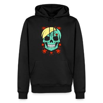 Le crâne de fleur est si mignon, crâne de zombie - Sweat à capuche Premium bio Homme - noir - Devant - Nico (187cm)