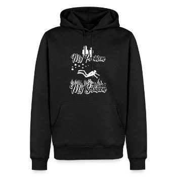 Biologiste marin Mon problème Mon pictogramme Maman Papa - Sweat à capuche Premium bio Homme - noir - Devant - Nico (187cm)