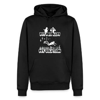 Biologiste marin Mon problème Mon pictogramme Papa Maman - Sweat à capuche Premium bio Homme - noir - Devant - Nico (187cm)