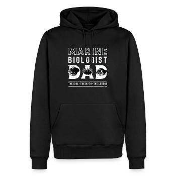 Biologiste marin Papa L’idole L’océanologue - Sweat à capuche Premium bio Homme - noir - Devant - Nico (187cm)