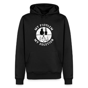 Wind Turbine Tech My Problem My Pictogram Dad Mom - Männer Premium Bio Hoodie - Schwarz - Vorne - Nico (187cm)
