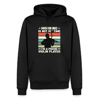 Violin Player Morning Is Not My Classical Music - Männer Premium Bio Hoodie - Schwarz - Vorne - Nico (187cm)