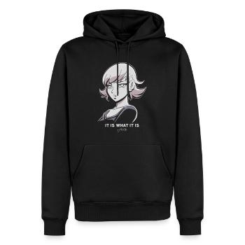 C'est ce que c'est : anime manga dessin animé femme - Sweat à capuche Premium bio Homme - noir - Devant - Nico (187cm)
