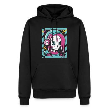 Weltraum: Anime Manga Kunst Astronauten Mädchen - Männer Premium Bio Hoodie - Schwarz - Vorne - Nico (187cm)