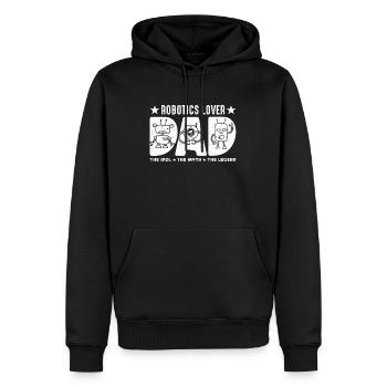 Robotics Lover Dad The Idol The Myth Technology - Men’s Premium Organic Hoodie - black - Front - Nico (187cm)