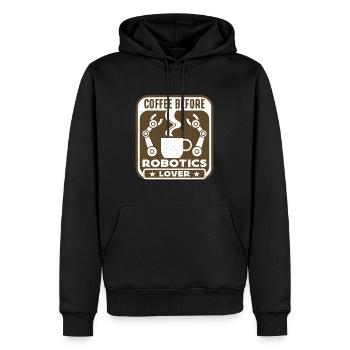Robotics Lover Coffee Robots Cyborg Coffee Lover - Männer Premium Bio Hoodie - Schwarz - Vorne - Nico (187cm)