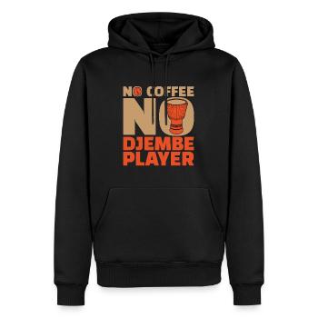 Joueur de Djembé Pas de Café Pas de Batteur Amateur de Café - Sweat à capuche Premium bio Homme - noir - Devant - Nico (187cm)
