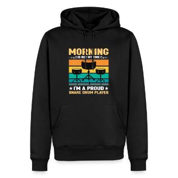 Snare Drum Player Morning Is Not My Time Drumming - Men’s Premium Organic Hoodie - black - Front - Nico (187cm)