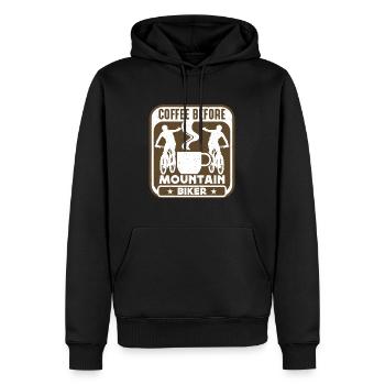 Café de vététiste avant l’amateur de café de motard - Sweat à capuche Premium bio Homme - noir - Devant - Nico (187cm)
