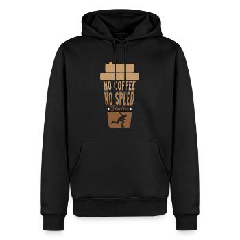 Patineur de vitesse Pas de café Pas de patinage sur glace Amateur de café - Sweat à capuche Premium bio Homme - noir - Devant - Nico (187cm)