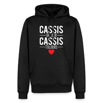 Cassis un jour cassis toujours commune france - Sweat à capuche Premium bio Homme - noir - Devant - Nico (187cm)