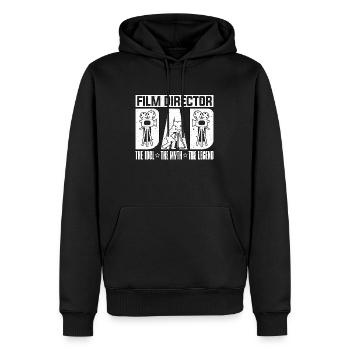 Réalisateur Papa L’idole Le mythe Producteur de films - Sweat à capuche Premium bio Homme - noir - Devant - Nico (187cm)