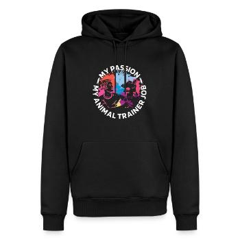 Dresseur d’animaux Ma passion Mon animal Gardien de zoo - Sweat à capuche Premium bio Homme - noir - Devant - Nico (187cm)