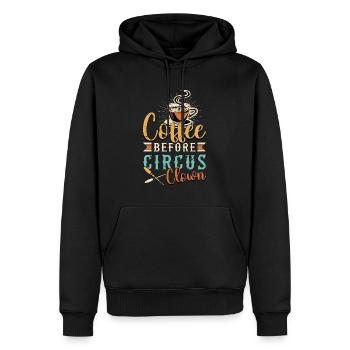 Café de clown de cirque avant de jongler amateur de café - Sweat à capuche Premium bio Homme - noir - Devant - Nico (187cm)
