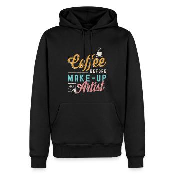 Maquilleuse Cosmétologue du café Amateur de café - Sweat à capuche Premium bio Homme - noir - Devant - Nico (187cm)